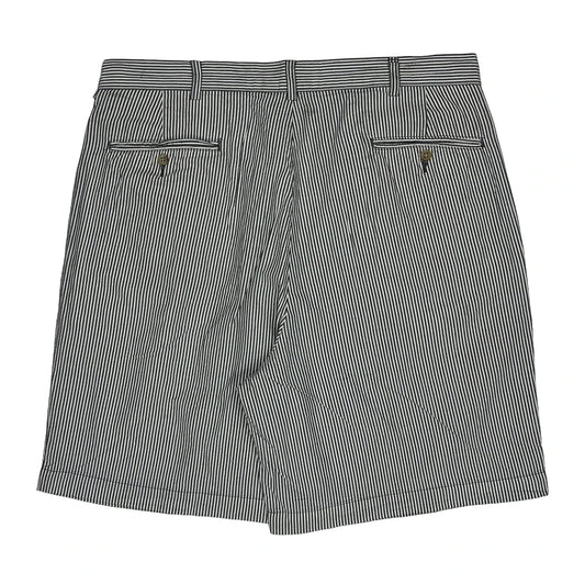 Polo Ralph Lauren Double Pleated Hickory Stripe Chino Shorts - 35W 7L Black & White Cotton