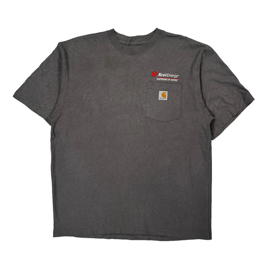 Vintage Xcel Energy Carhartt T-Shirt - Large Grey Cotton
