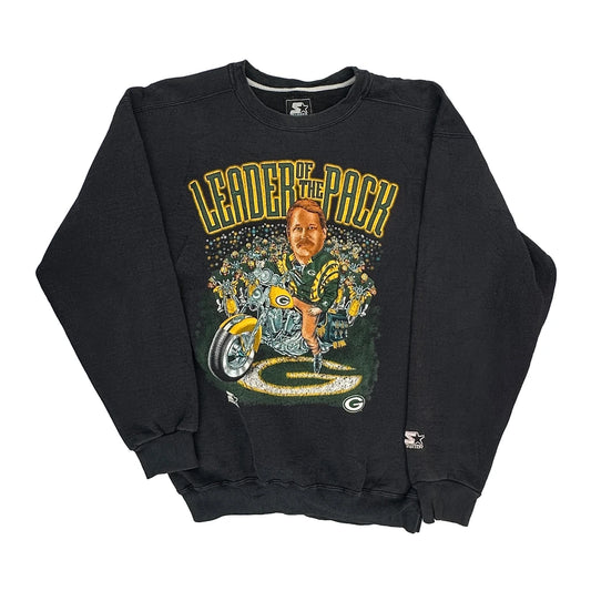 Green Bay Packers Starter Nfl Sweatshirt - Medium Black Cotton