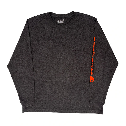 Carhartt Long Sleeve T-Shirt - Large Grey Cotton