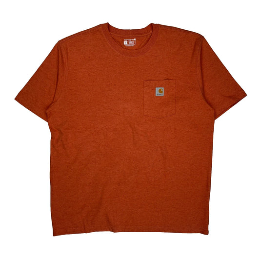 Vintage Carhartt T-Shirt - XL Orange Cotton Blend