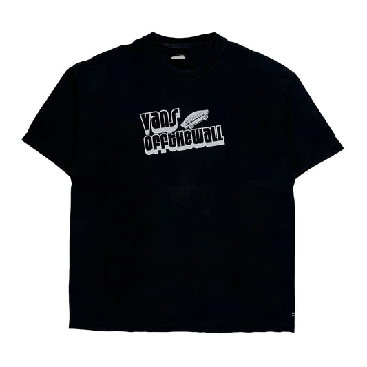 Vans Spellout T-Shirt - Large Black Cotton