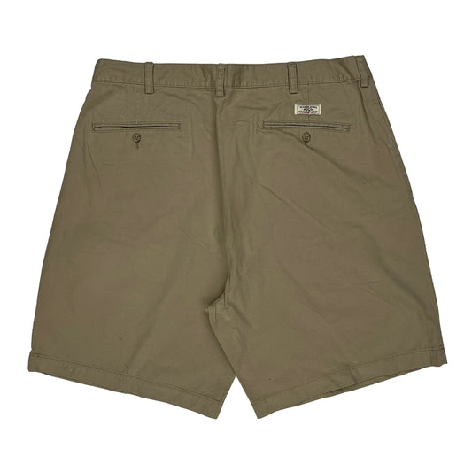 Polo By Ralph Lauren Double Pleated Chino Shorts - 36W 7L Khaki Cotton