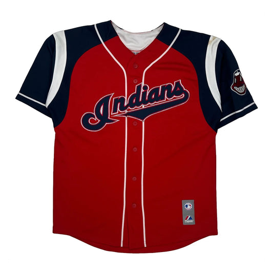 Cleveland Indians Majestic Mlb Jersey - Medium Red Polyester