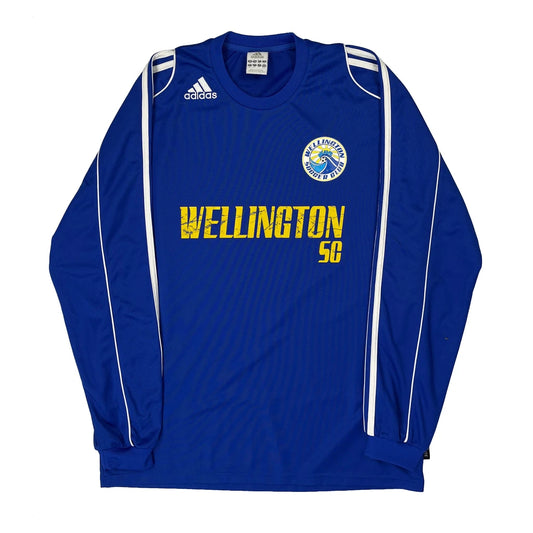 Vintage Wellington Adidas Football Jersey - Medium Blue Polyester