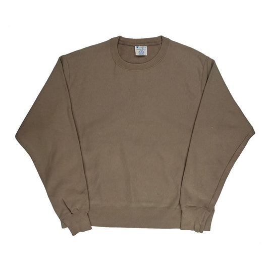 Reverse Weave Champion Sweatshirt - Large Brown Cotton