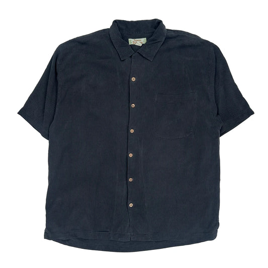 Tommy Bahama Short Sleeve Shirt - Large Black Silk