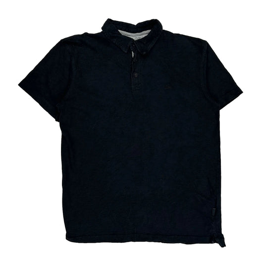 Quiksilver Polo Shirt - Medium Black Cotton