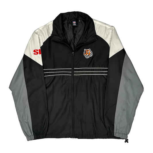 Vintage Nfl Team Reebok Football Windbreaker - Large Black Polyester