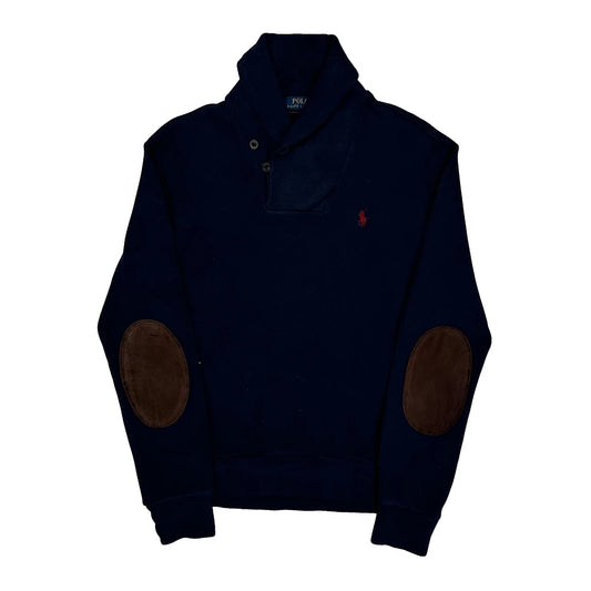 Polo By Ralph Lauren Collared Jumper - Small Navy Cotton
