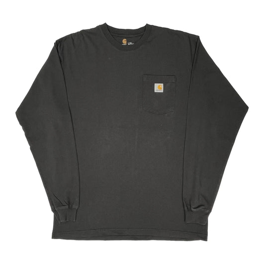Carhartt Tall Long Sleeve T-Shirt - Large Black Cotton