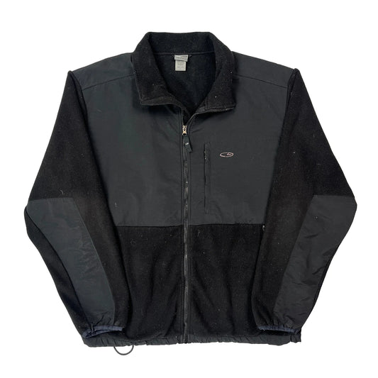 Vintage Champion Fleece Jacket - Large Black Polyester