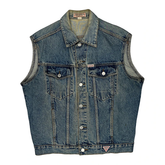 Vintage Made In USA Guess Denim Gilet - Medium Blue Cotton