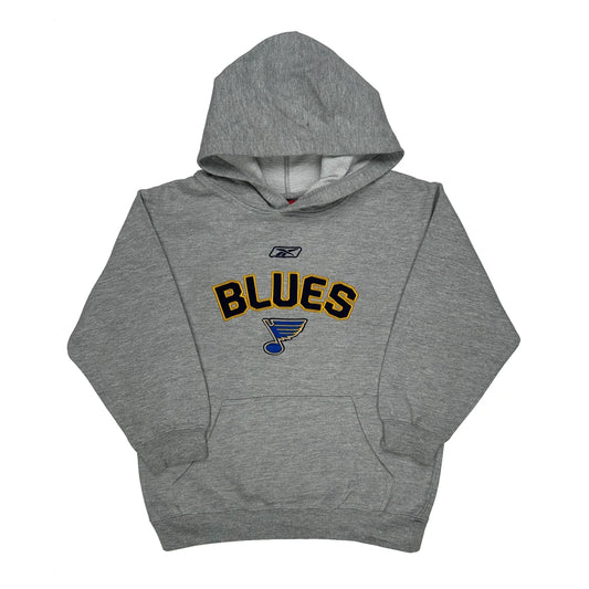 Blues Reebok Hoodie - Small Grey Cotton