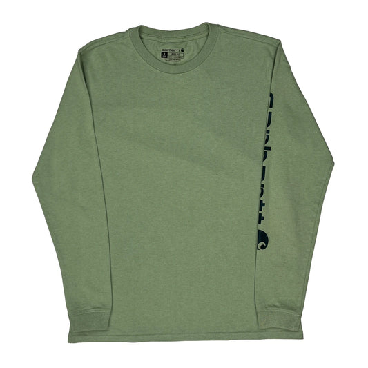 Carhartt Long Sleeve T-Shirt - Small Green Cotton
