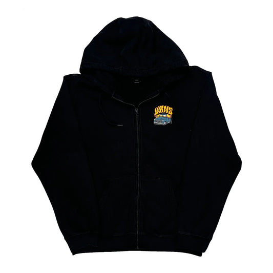 Runnin' On Empty Car Club Vans Graphic Hoodie - XL Black Cotton