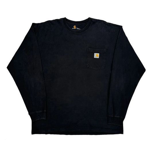 Vintage Carhartt Long Sleeve T-Shirt - Large Black Cotton