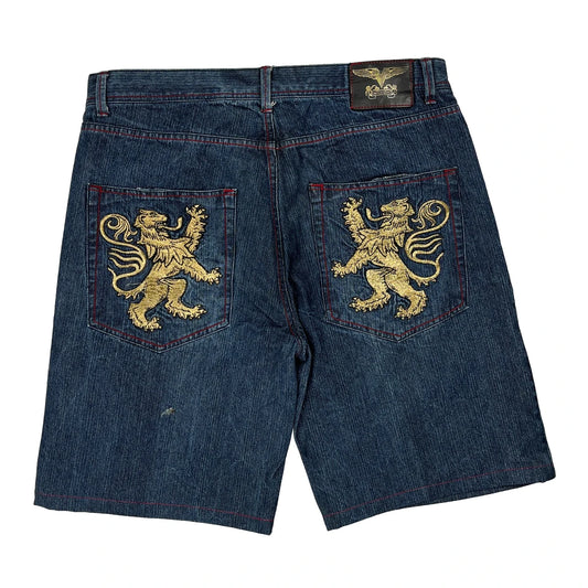 Vecta Baggy Denim Shorts - 38W 15L Blue Cotton