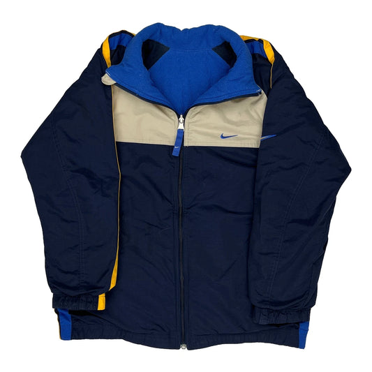 Vintage Nike Reversible Jacket - Medium Navy Polyester
