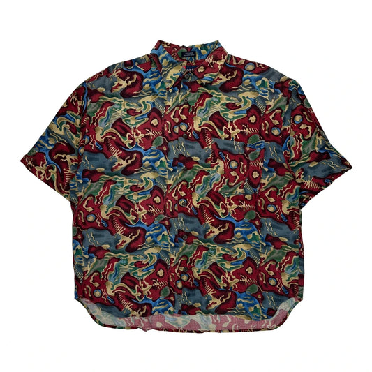 Vintage Cm Sport Short Sleeve Shirt - Medium Multicoloured Viscose