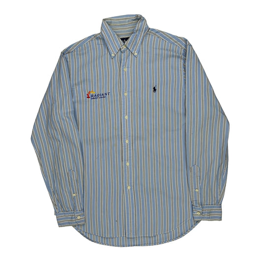 Radiant Ralph Lauren Striped Shirt - Medium Blue Cotton