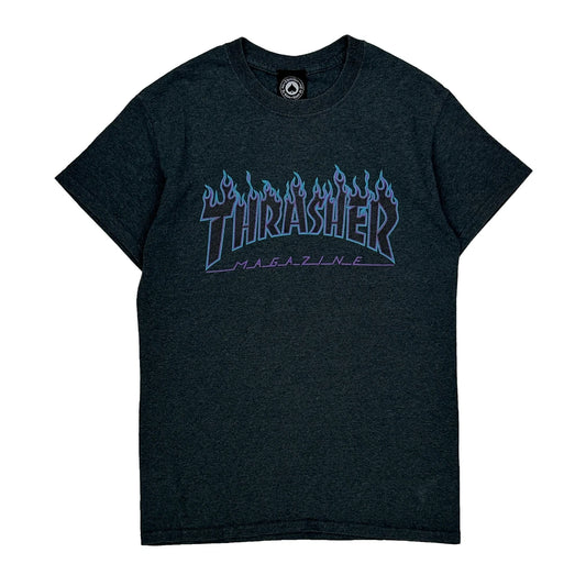 Thrasher Graphic T-Shirt - Small Grey Cotton