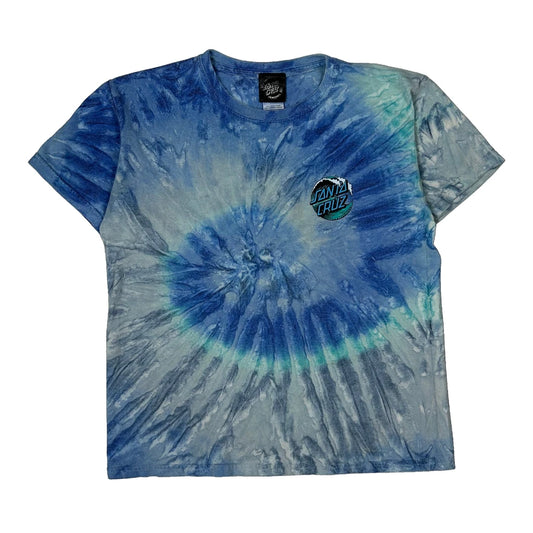 Vintage Youth Santa Cruz Tie-Dye T-Shirt - Large Blue Cotton