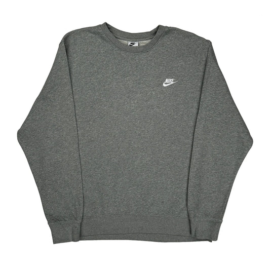 Nike Sweatshirt - XL Grey Cotton Blend