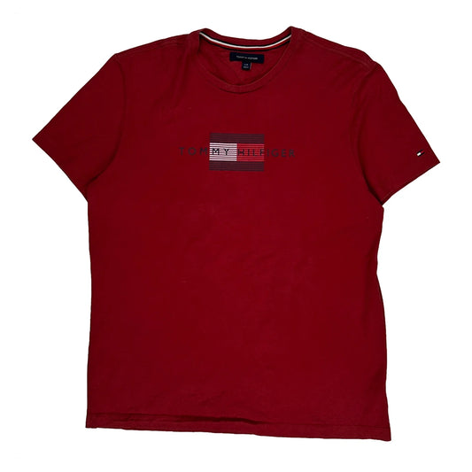 Vintage Tommy Hilfiger T-Shirt - Large Red Cotton