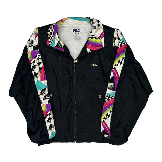 Vintage Fila Windbreaker - Large Black Polyamide