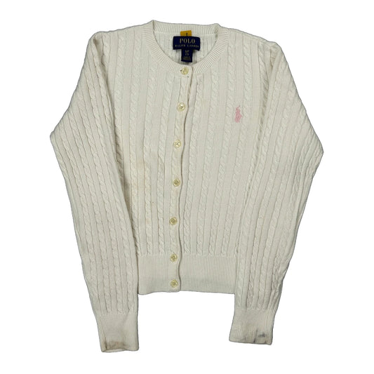 Age 7 Polo By Ralph Lauren Cardigan - Small Cream Cotton