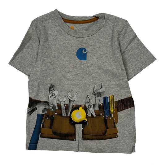 Age 4 Carhartt Graphic T-Shirt - Small Grey Cotton