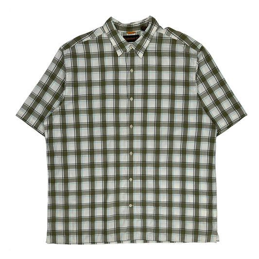 Timberland Checked Short Sleeve Shirt - 2XL Green Cotton