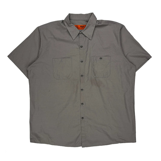 Red Kap Short Sleeve Shirt - 2XL Grey Polyester Blend