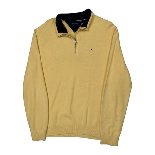 Tommy Hilfiger 1/4 Zip - XL Yellow Cotton