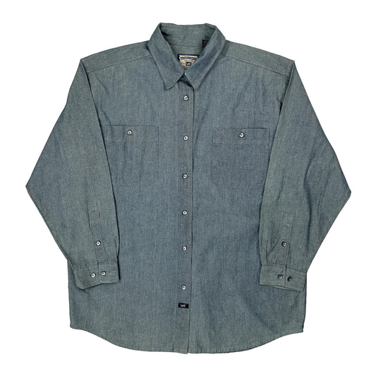 Vintage Lee Denim Shirt - Large Blue Cotton