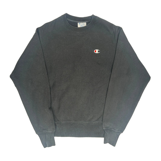 Vintage Reverse Weave Champion Sweatshirt - Small Black Cotton