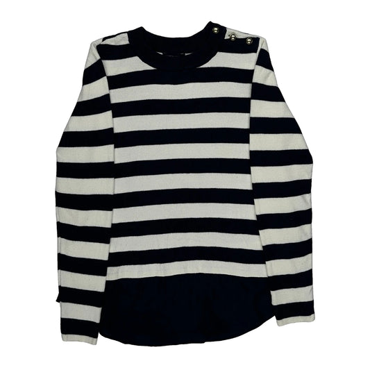 Vintage Tommy Hilfiger Striped Jumper - Medium Black & White Cotton