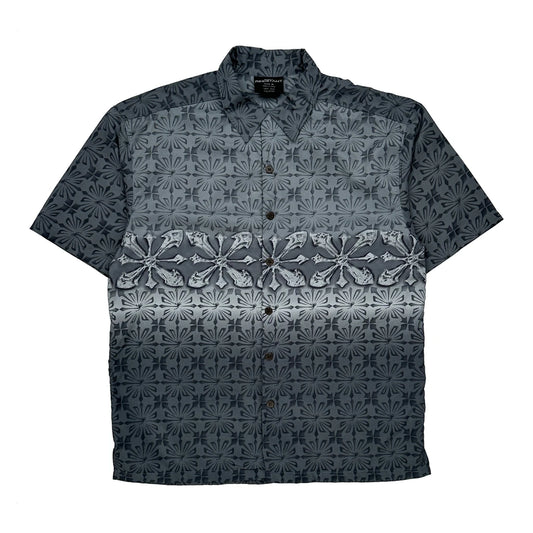 Shock Resistant Floral Hawaiian Shirt - Medium Grey Polyester