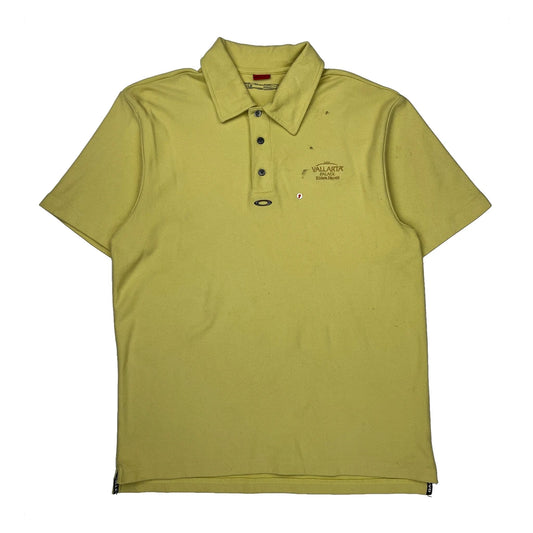 Oakley Polo Shirt - Large Yellow Cotton