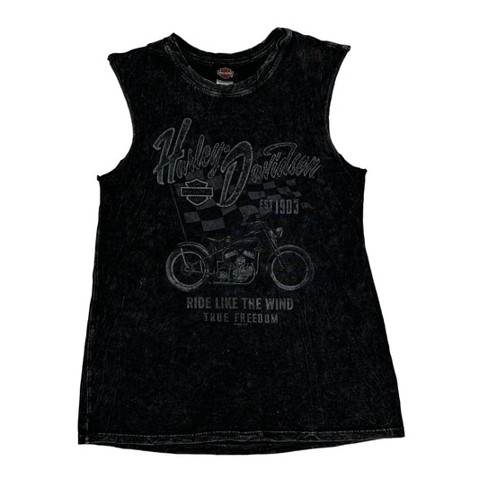 Motorcycle Harley Davidson Graphic T-Shirt - Small Black Cotton