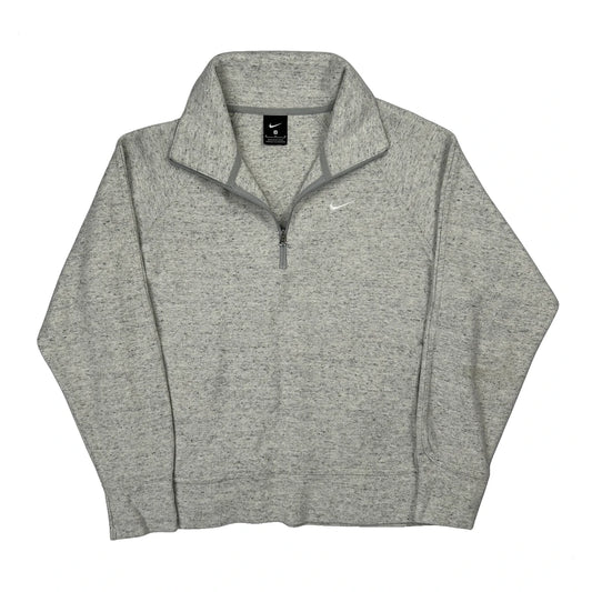 Vintage Nike 1/4 Zip - Medium Grey Cotton Blend