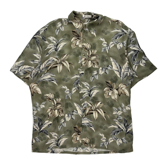 Pierre Cardin Hawaiian Shirt - Large Green Viscose