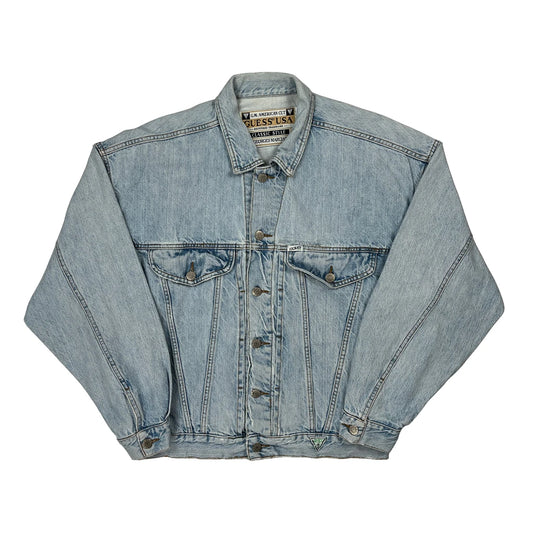 Guess Denim Jacket - Large Light Wash Denim