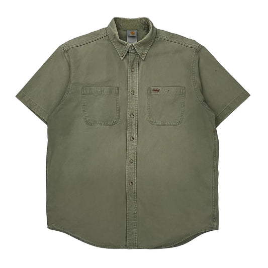 Carhartt Short Sleeve Shirt - XL Green Cotton
