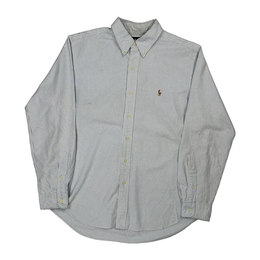Ralph Lauren Striped Shirt - Large Blue Cotton
