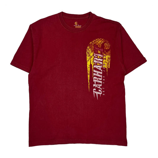 Carhartt Graphic T-Shirt - Large Red Cotton