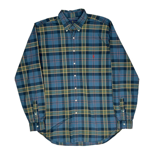 Tall Ralph Lauren Checked Shirt - XL Blue Cotton
