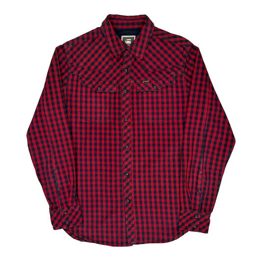 Vintage G-Star Checked Flannel Shirt - Large Red Cotton