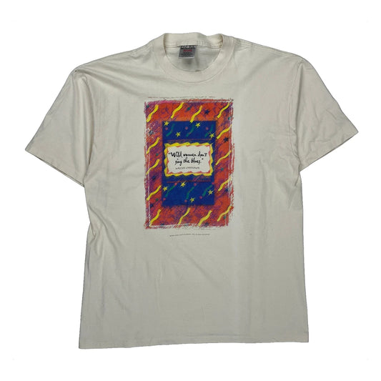 Vintage Walter Lingham Quote Oneita Graphic T-Shirt - XL Cream Cotton